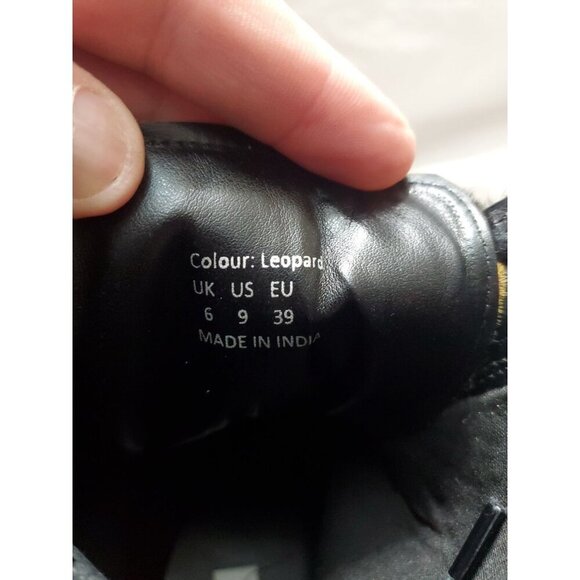 Myra Leopard Leather Inertia Boots Size 9 Lug Sole Boho 90's Y2K Grunge Hipster - Picture 8 of 12